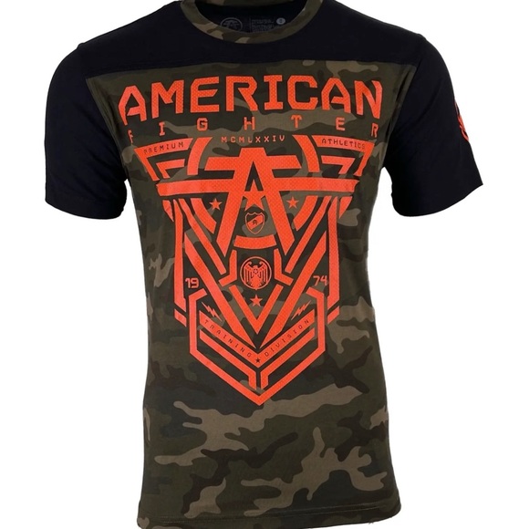 AMERICAN FIGHTER Men's T-shirt GLOVER Athletic Military Green XS-4XL - Picture 1 of 11